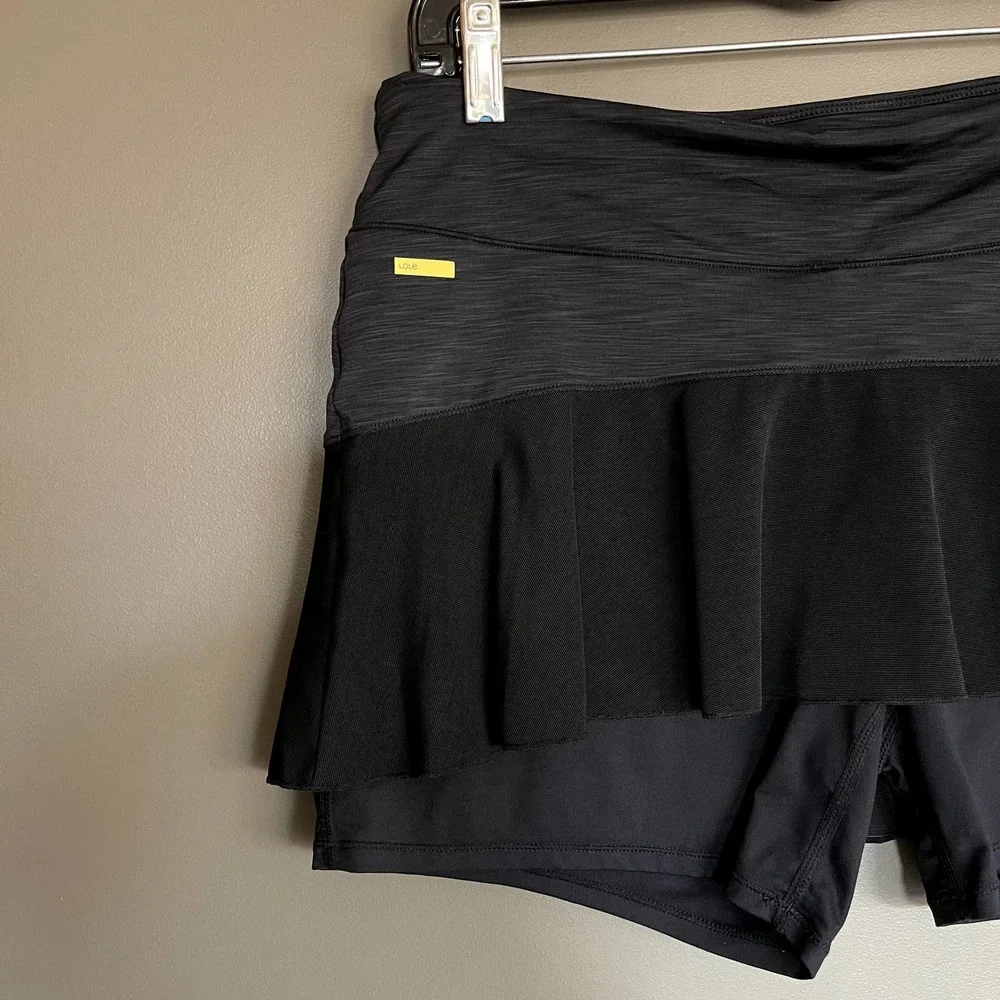 Lole Ace Skort Black Grey Size Medium Tennis Running Golf Gym Skirt Shorts‎